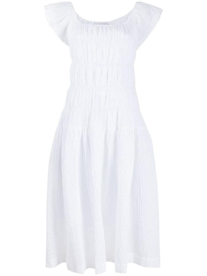 Jourden Lolita Gathered Midi Dress - White