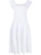 Jourden Lolita Gathered Midi Dress - White