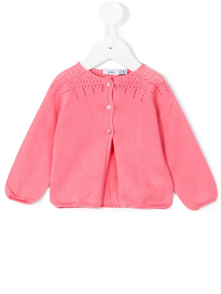 Knot - Ajours Cardigan - Kids - Cotton - 12 Mth, Pink/purple