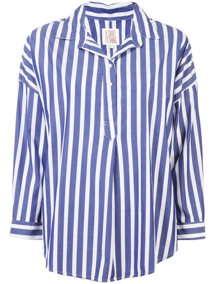 A Shirt Thing Casual Striped Shirt - Blue