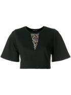 Coup De Coeur Pony Fur Insert Cropped T-shirt - Black