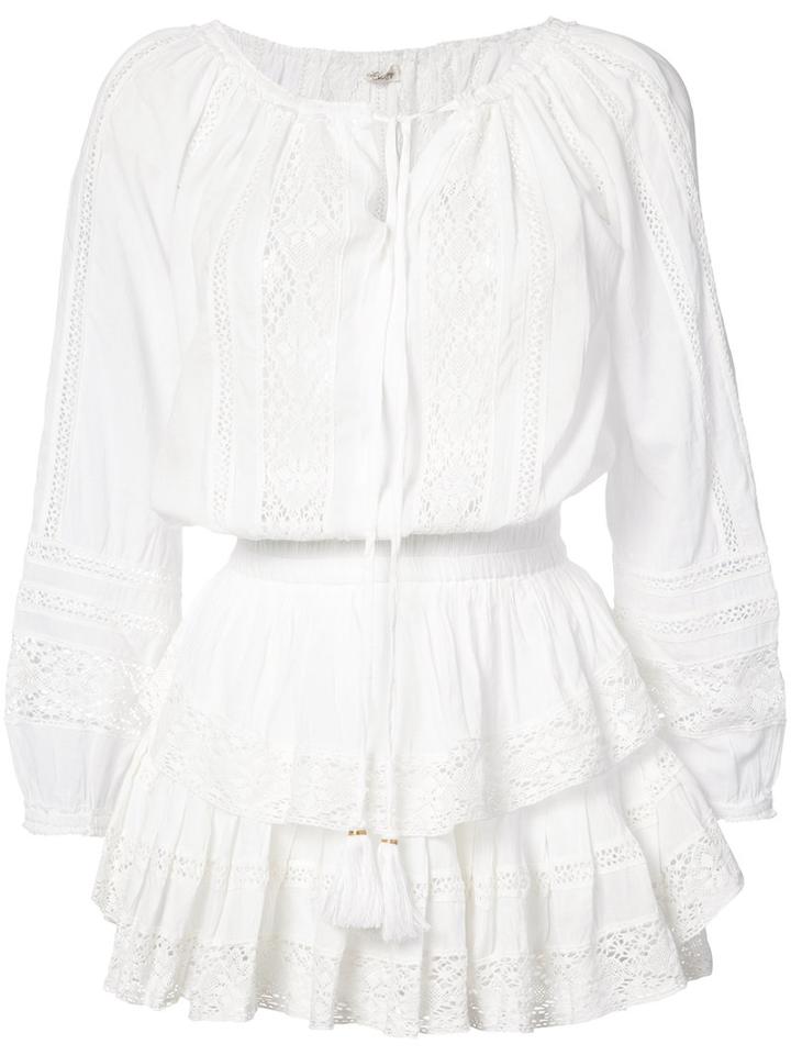 Love Shack Fancy - Crochet & Lace Mini Dress - Women - Cotton - L, White, Cotton