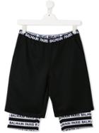 Balmain Kids Teen Double-layer Shorts - Black