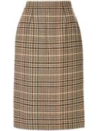 Burberry Pre-owned Plaid Straight Skirt - Brown