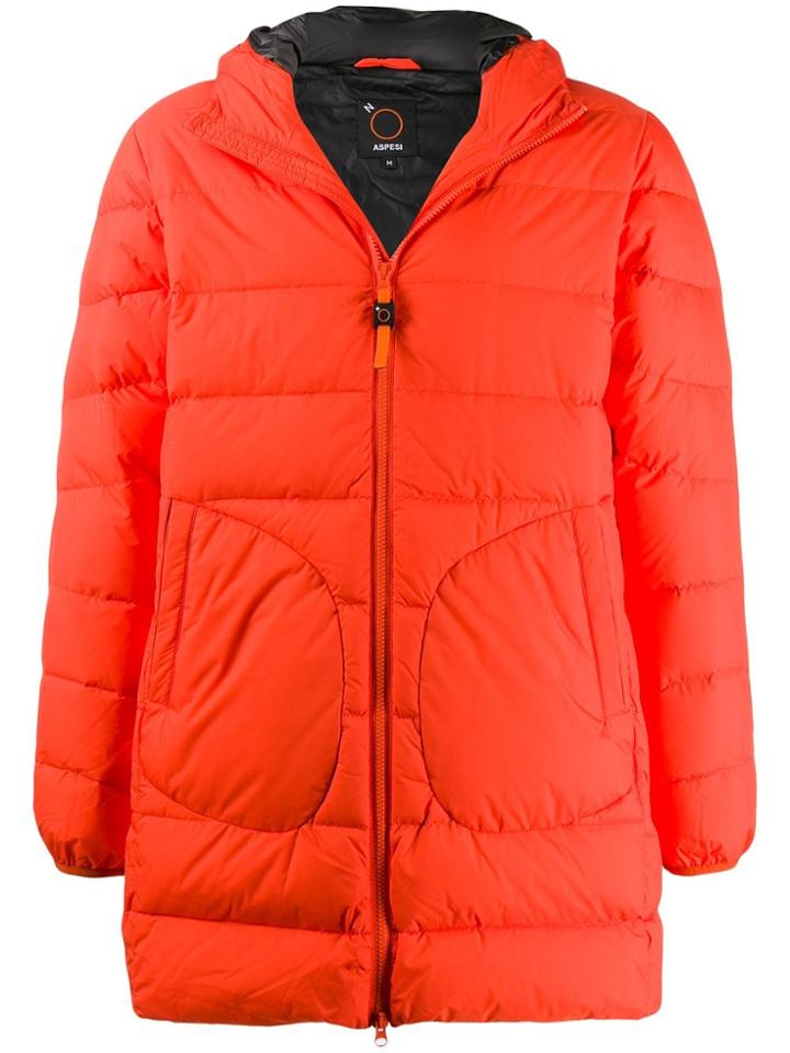 Aspesi Padded Hooded Coat - Red