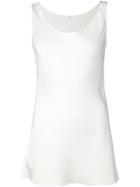 Peter Cohen Round Neck Tank Top, Women's, Size: Large, White, Silk