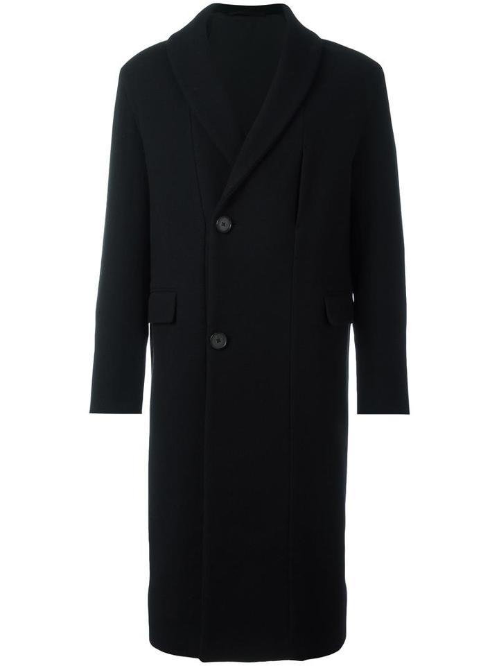 Lemaire Two-button Coat, Men's, Size: 50, Black, Wool/cotton