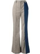 Eudon Choi Tina Checked Flared Trousers - Brown