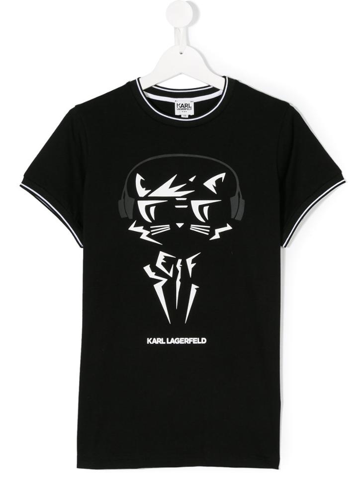 Karl Lagerfeld Kids Choupette Headphone T-shirt - Black