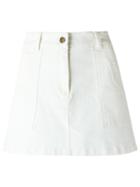 Andrea Bogosian Mid Rise Skirt, Women's, Size: P, White, Cotton/polyester