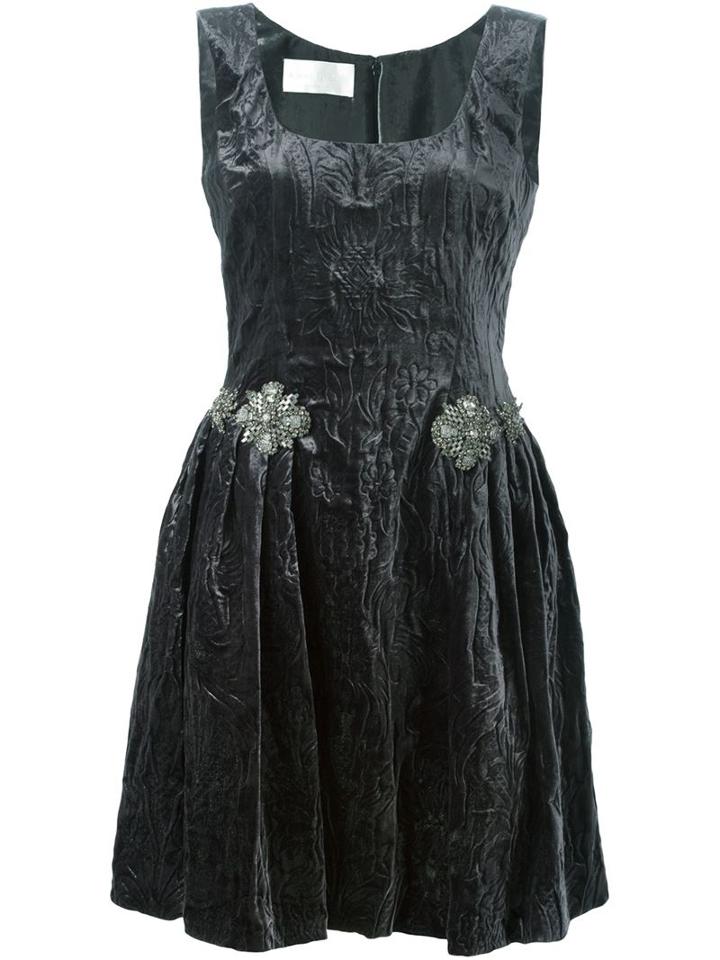 Alberta Ferretti Embellished Velvet Dress