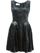 Alberta Ferretti Embellished Velvet Dress