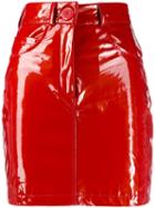 Almaz Patent Leather Effect Skirt - Red