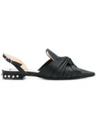 No21 Knotted Slingback Slippers - Black