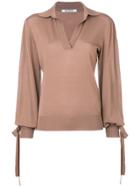 Neil Barrett Tie Detail Knitted Top - Nude & Neutrals