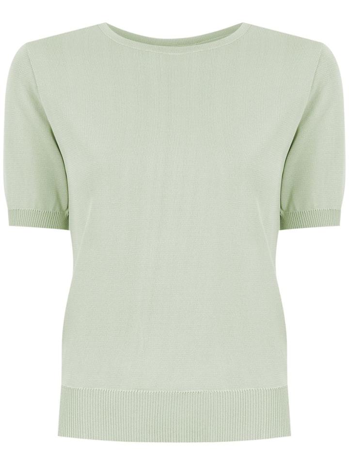 Egrey Pleated Knit Blouse - Green