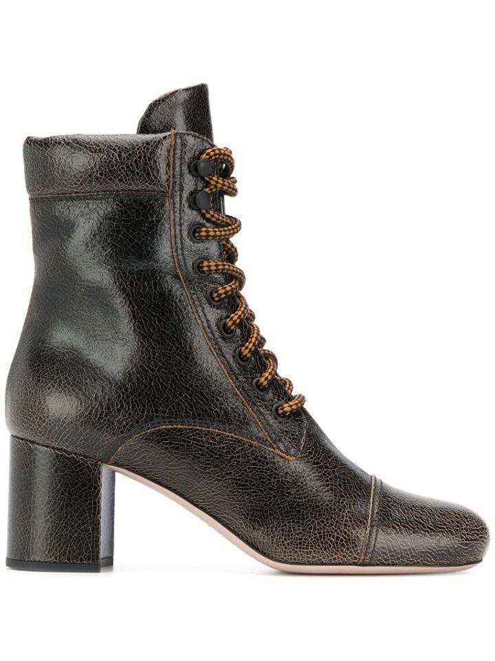 Miu Miu Lace-up Boots - Brown