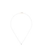 Natalie Marie 9kt Rose Gold Tiny Quartz Baguette Pendant Necklace