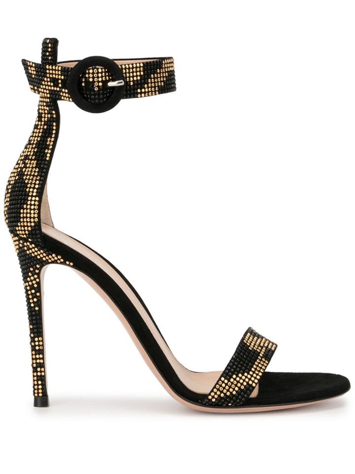 Gianvito Rossi Micro Crystal Sandals - Black