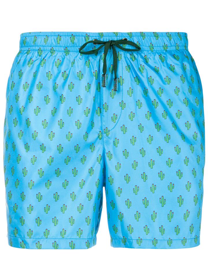Fefè Cactus Print Swim Shorts - Blue