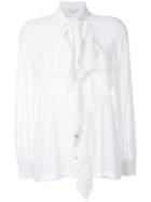 Scanlan Theodore Picot Ruffle Blouse, Women's, Size: 8, White, Silk