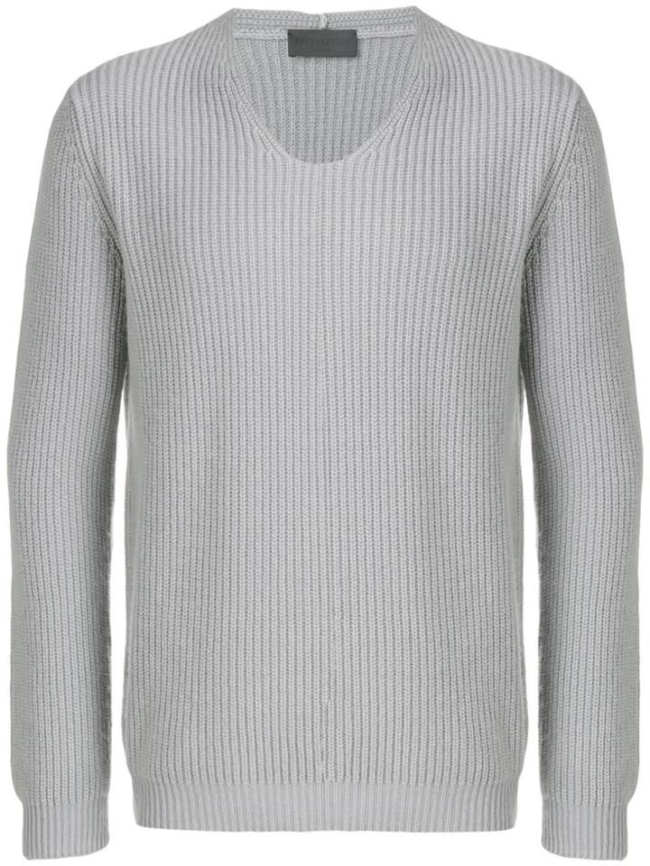 Iris Von Arnim Long-sleeve Fitted Sweater - Grey