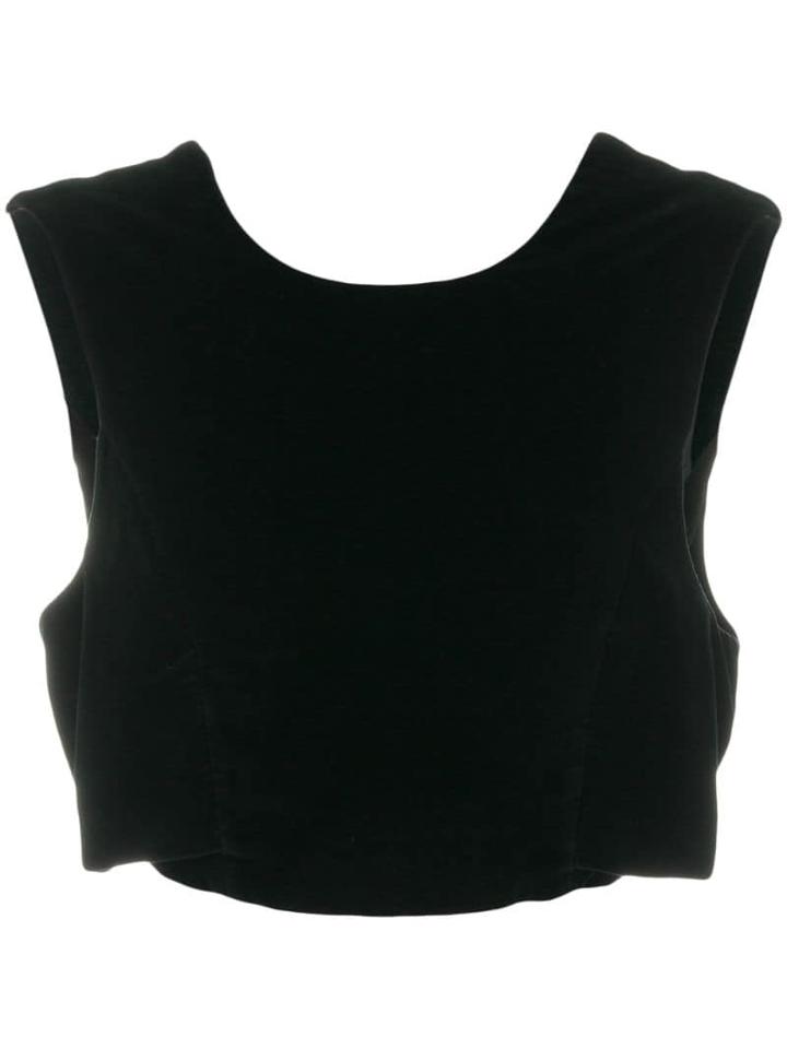 Comme Des Garçons Pre-owned Lace-up Velvet Top - Black