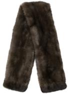 Liska Long Fur Stole - Brown