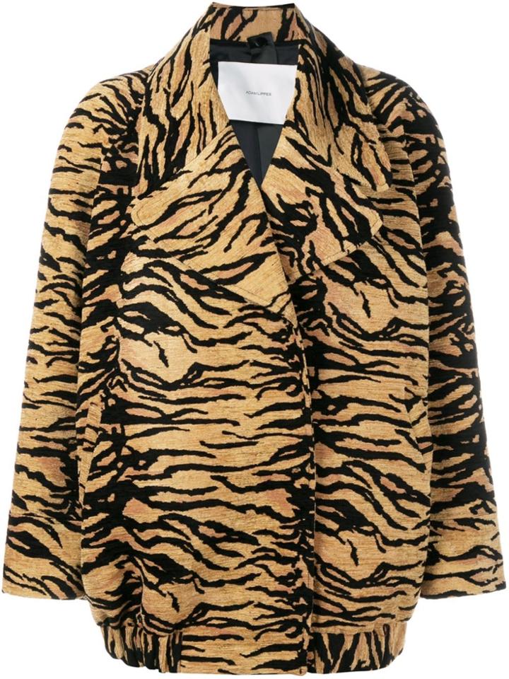 Adam Lippes Tiger Print Jacket - Brown