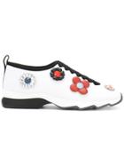 Fendi Flower Appliqué Sneakers - White