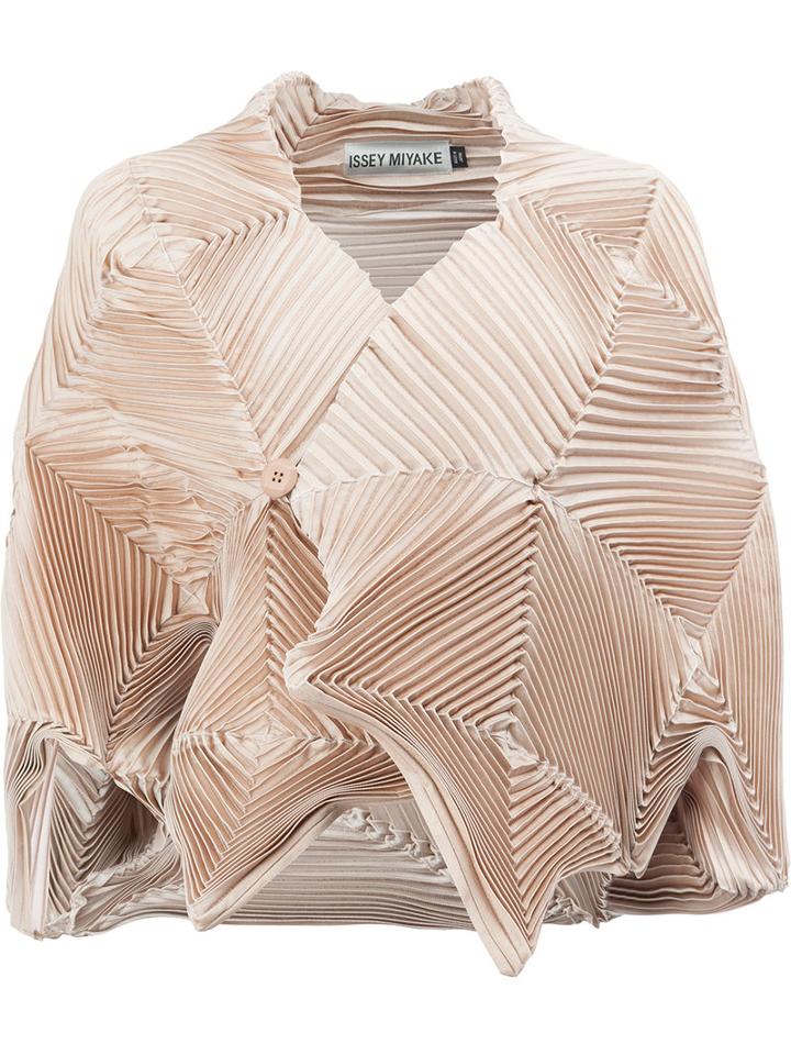 Issey Miyake Pleated Bolero, Women's, Size: 2, Nude/neutrals, Polyester/polyurethane