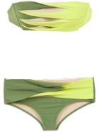 Amir Slama Panelled Bikini Set - Green