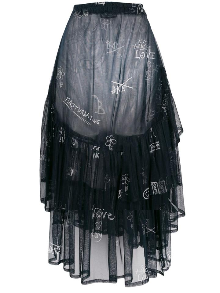 Barbara Bologna Sheer Printed Skirt - Blue
