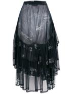 Barbara Bologna Sheer Printed Skirt - Blue