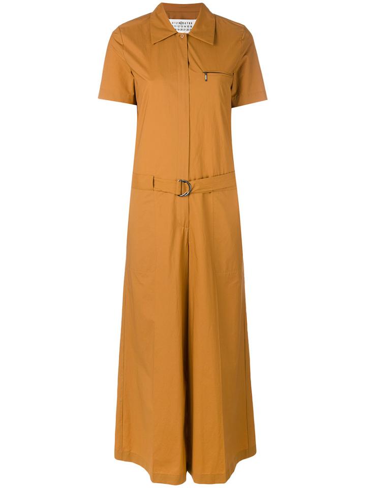 Maison Margiela - Shirt Jumpsuit - Women - Cotton/polyamide/polyurethane - 42, Brown, Cotton/polyamide/polyurethane