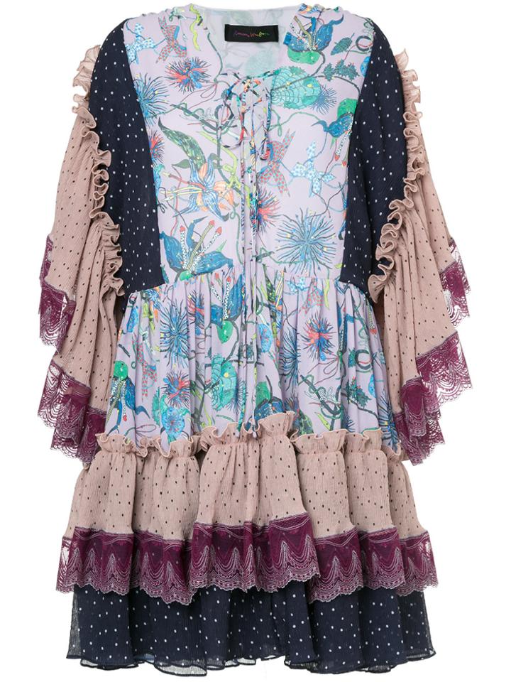 Romance Was Born Orchid Garden Dress - Pink & Purple