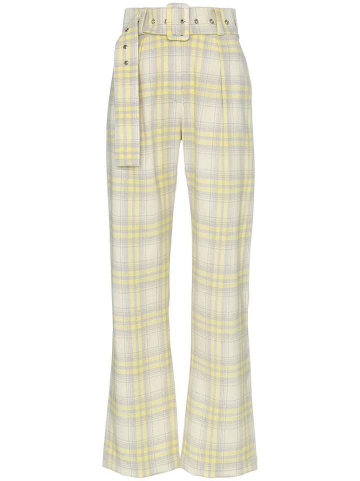 Matériel High-waisted Checked Trousers - Grey