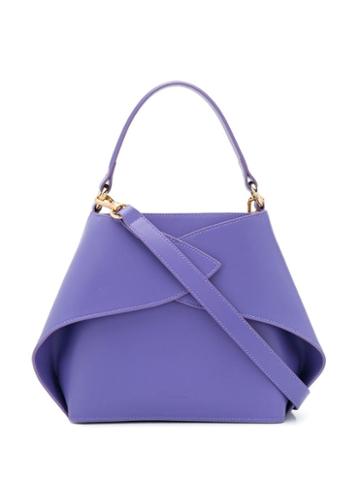 Giaquinto Leather Wrap Detail Tote - Purple
