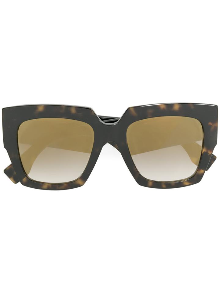 Fendi Eyewear Square Frame Sunglasses - Brown