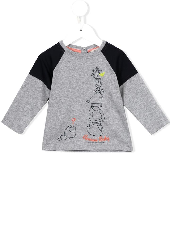Armani Junior Graphic Print Top, Infant Boy's, Size: 9 Mth, Grey