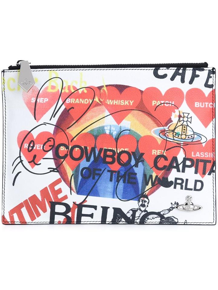 Vivienne Westwood Multi Print Clutch Bag