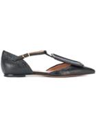 L'autre Chose Plaque T-bar Ballerinas - Black