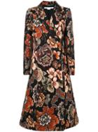 Stella Mccartney - Concealed Fastening Floral Coat - Women - Cotton/acrylic/polyester/viscose - 42, Cotton/acrylic/polyester/viscose