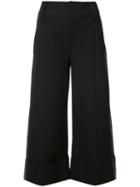 Derek Lam 10 Crosby Wide Cuff Culottes, Women's, Size: 4, Black, Cotton/elastodiene