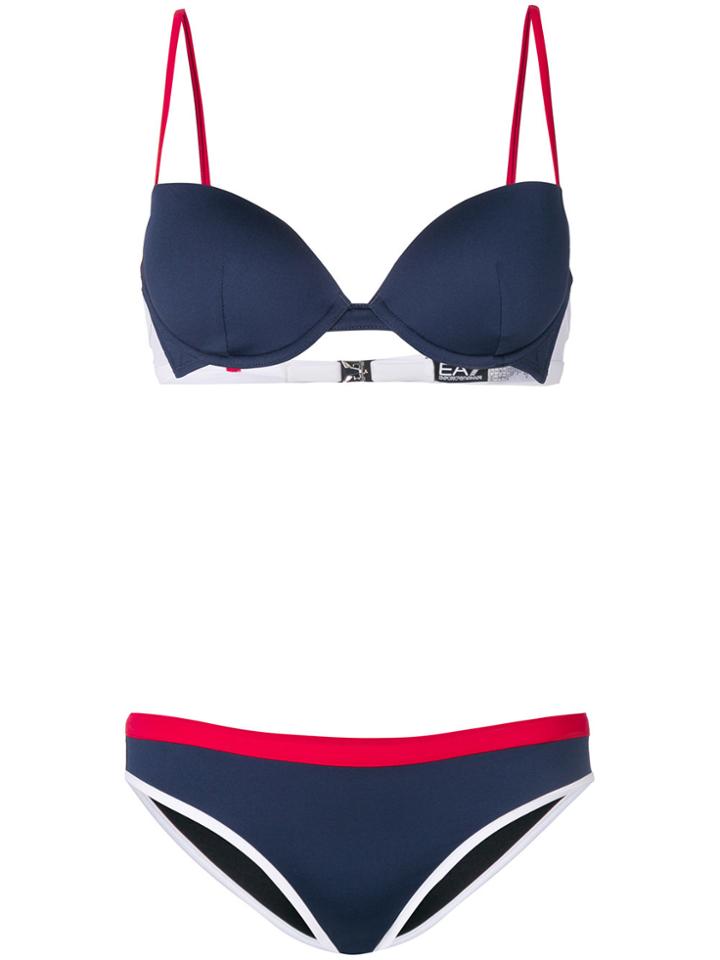 Ea7 Emporio Armani Contrast Trim Bikini - Blue