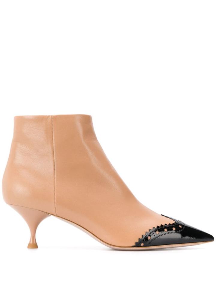 Miu Miu Brogue Toe-cap Boots - Brown