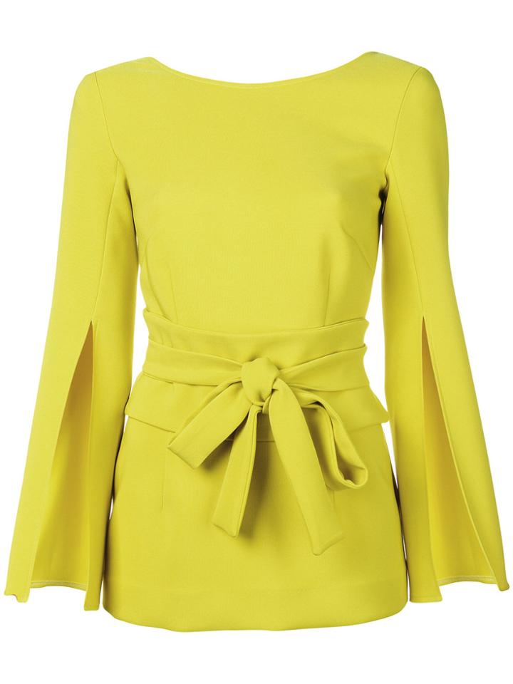 P.a.r.o.s.h. Tie Waist Blouse - Yellow & Orange