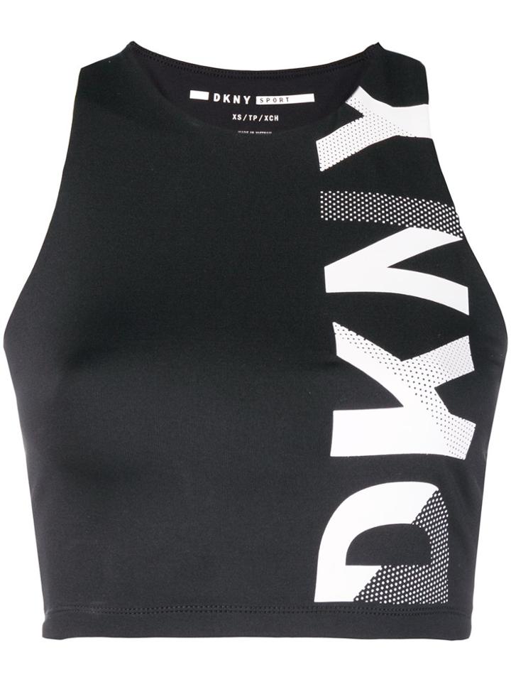 Dkny Cropped Logo Top - Black
