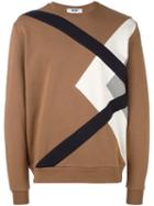 Msgm Abstract Print Sweatshirt, Men's, Size: Medium, Brown, Cotton