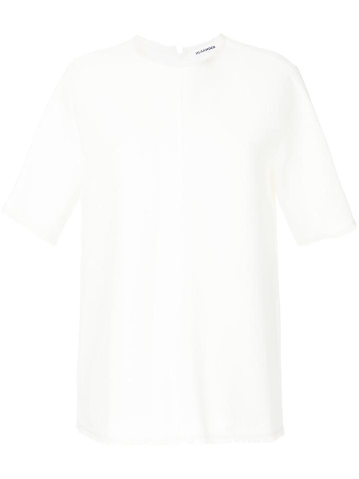 Jil Sander Fringe Hem Blouse - White